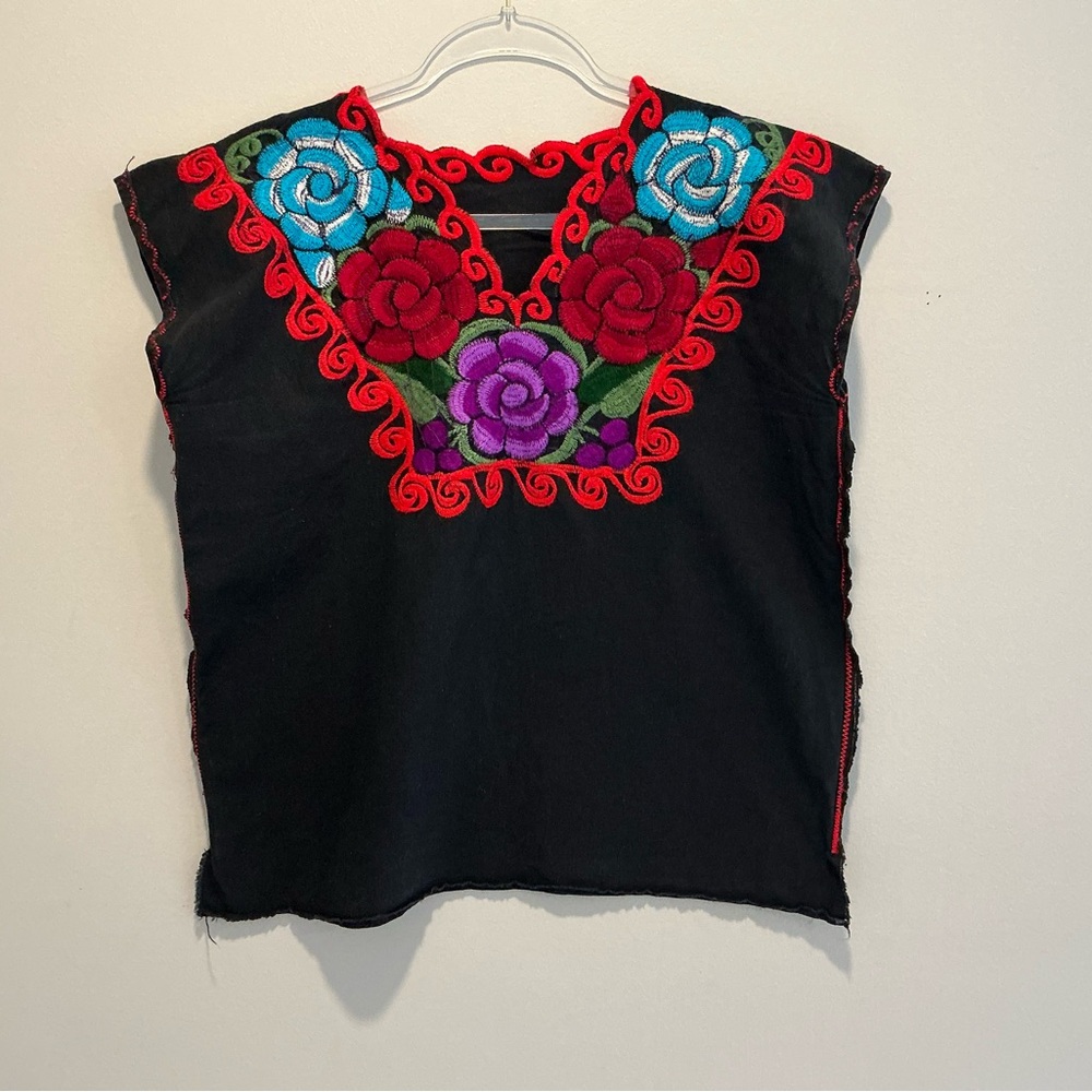 Women Embroidered Mexican Black blouse